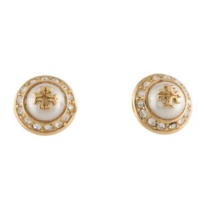 Tory Burch Natalie Gold Stud Earrings with Silver Accents